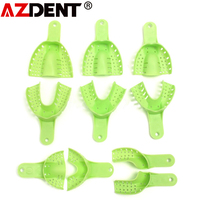 10 sztuk/zestaw dentystyczne tworzywo sztuczne stalowe wrażenie taca wrażenie siatka metalowa 10szt plastikowe materiały metalowe stomatologiczne łyżki wyciskowe 1